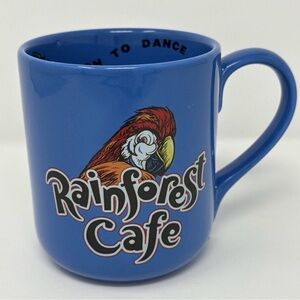 Rainforest Cafe Blue Large Coffee Mug 16 oz RIO Macaw Parrot Bird Vtg 1999